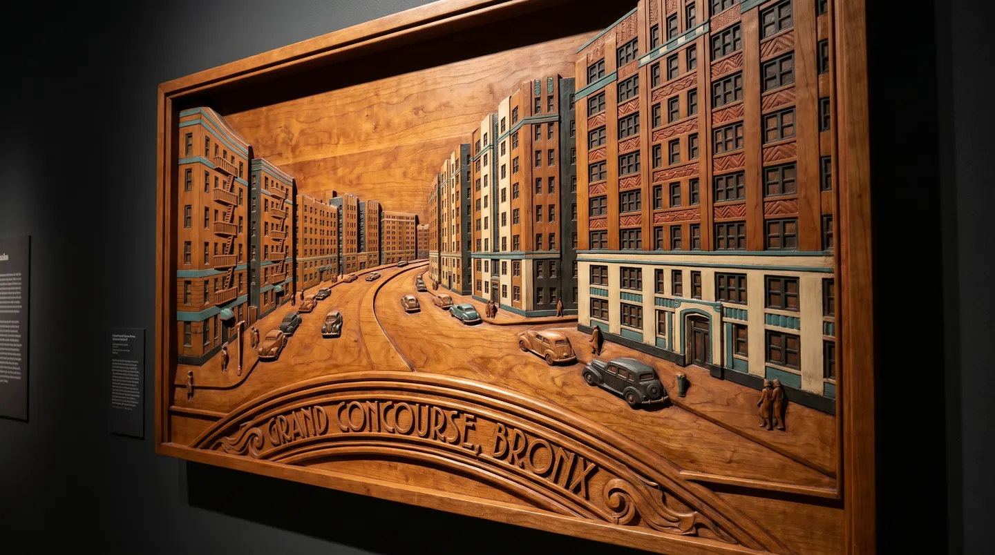 Woodcut illustration of Grand Concourse, Bronx