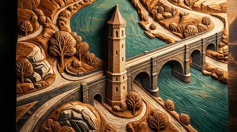 Woodcut illustration of Highbridge, Bronx
