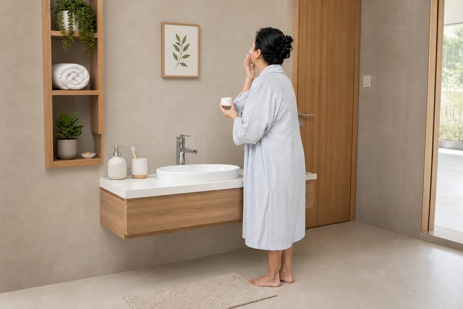 Following skin-care instructions at home
