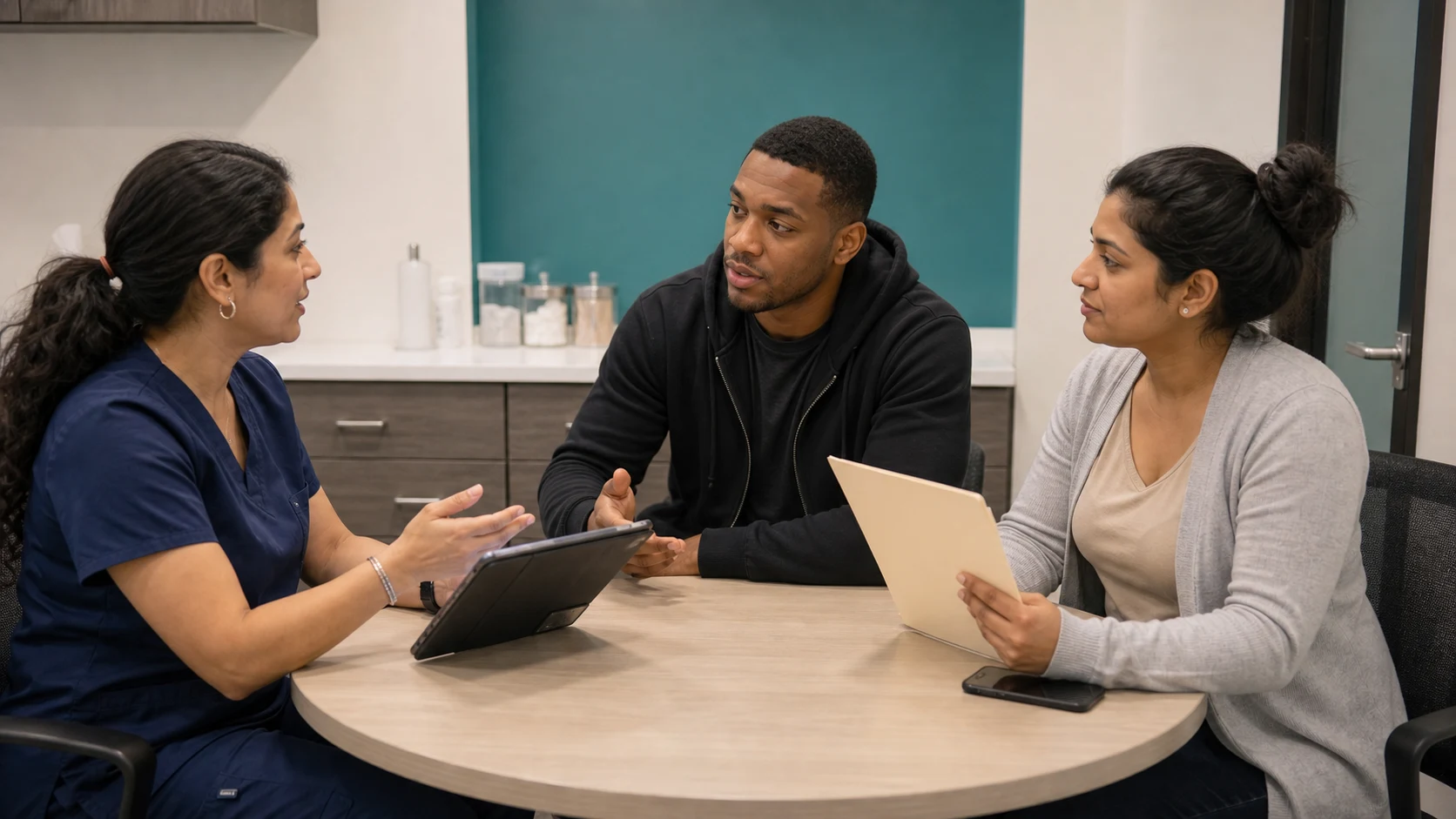 Moses Medical staff reviewing self-pay visit options